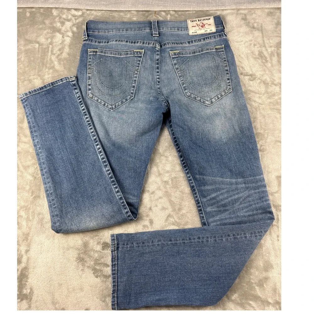 True Religion Jeans Mens 36 Geno No Flap SN Blue Americana Aqua EUC